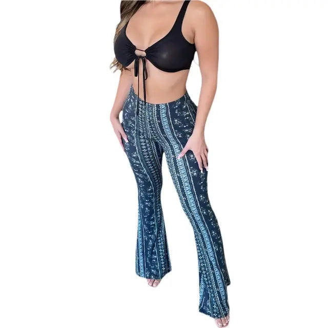 Elastic High Waist Pants For Women - Kia Day Design