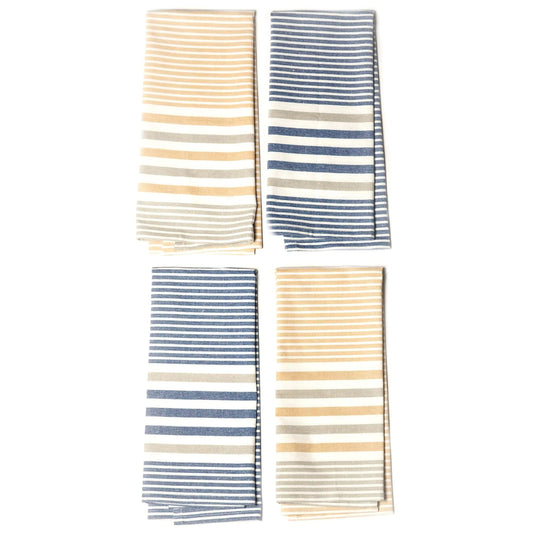 Set of 4 Recycled Striped Cotton Dish Towels - Kia Day Design