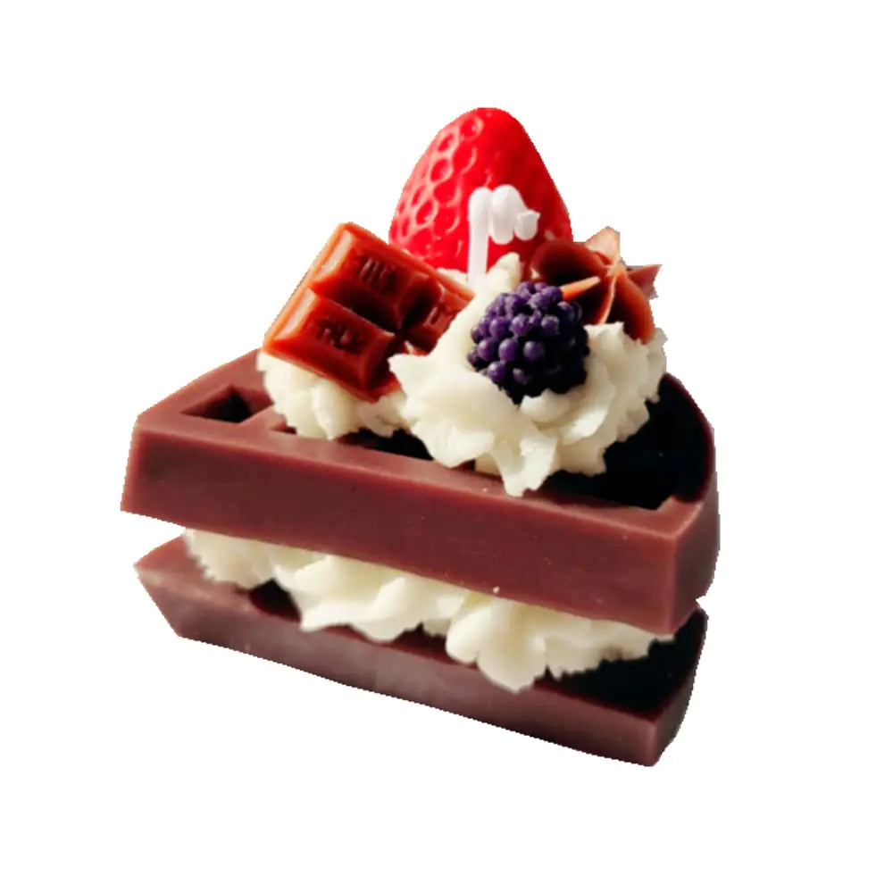 Waffle Shaped Chocolate Scented Candle - - candle