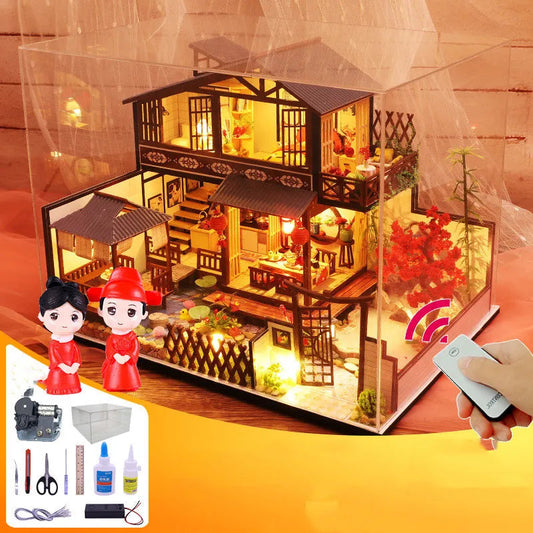 Handmade Wooden Music Box Music Box Sky City - Kia Day Design