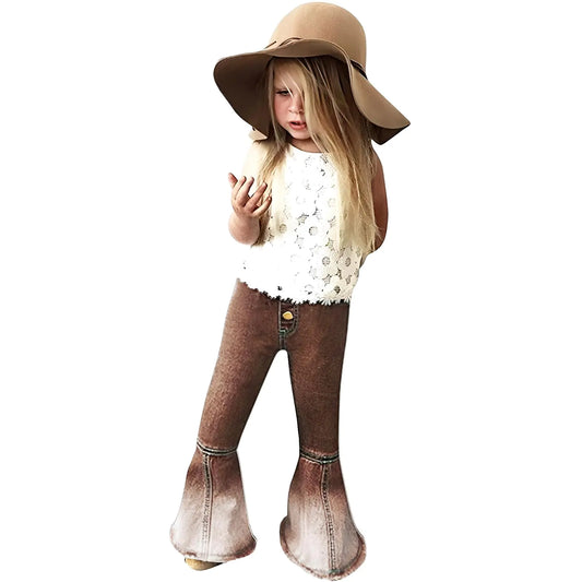 Baby Girls Denim Bell Bottom Jeans 5-6T - Kia Day Design