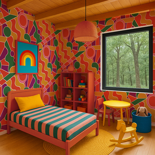 Day Trippin' Wallpaper, Purple, Red, Yellow and Green - - Wallpaper