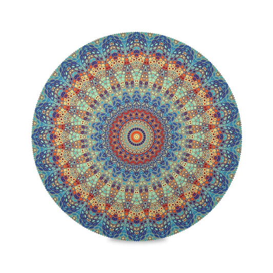 Set of 4 Heat Resistant Mandala Round Non-Slip Placemats - Kia Day Design