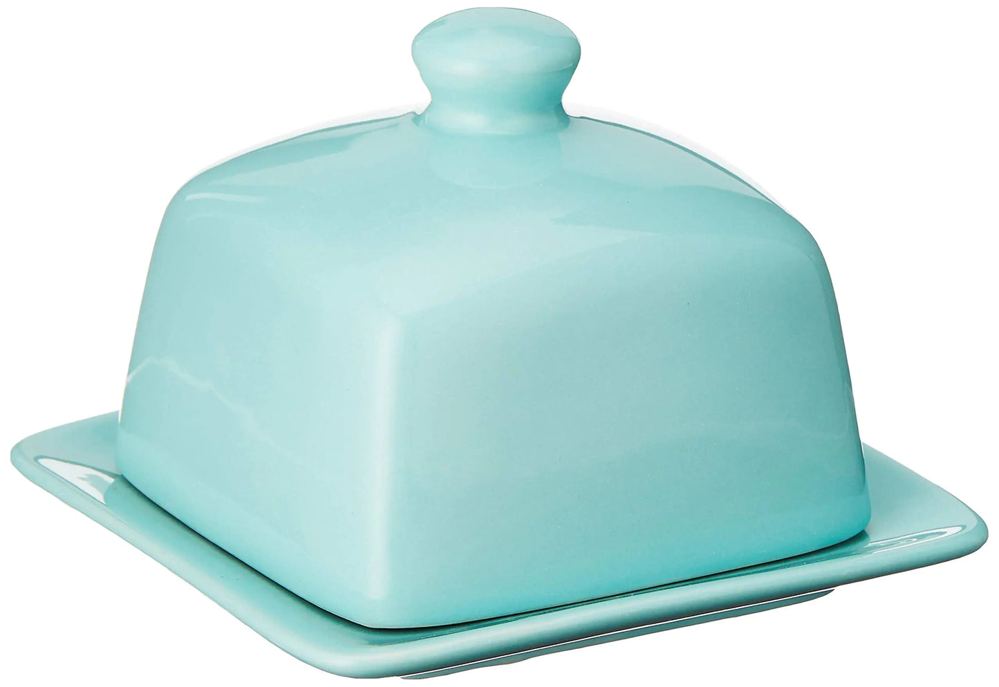 Eggshell Blue Stoneware Square Butter Dish with Lid - Kia Day Design