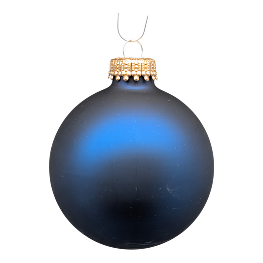 Matte Navy Blue Glass Ball Ornaments - Set of 8 - - Christmas >> Ornaments >> Glass