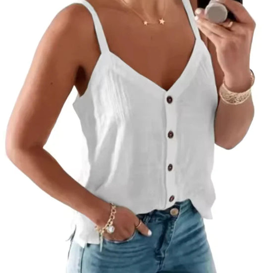Elegant Off-Shoulder Suspender Blouse - Solid Color, Loose Fit, Stylish & Comfortable Kia Day Design