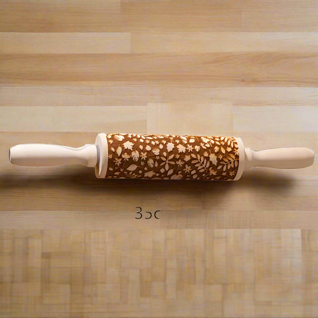 Wooden Embossed Rolling Pin - Kia Day Design