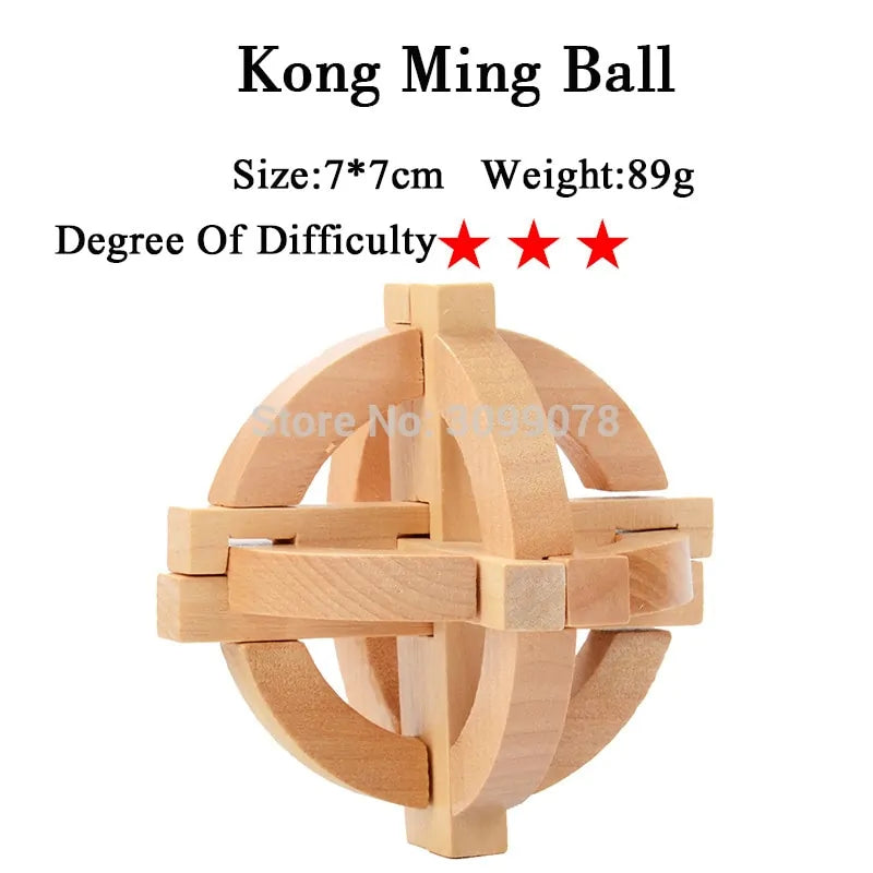 3D Wooden Brain Teaser Game - Kia Day Design