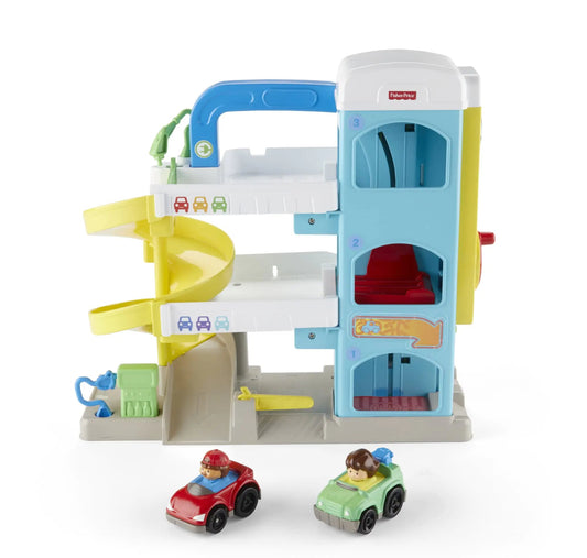 Fisher-Price Little People Toddler Toy Helpful Neighbor’s Garage Playset with Spiral Ramp & 2 Cars for Pretend Play Ages 18+ Months Kia Day Design