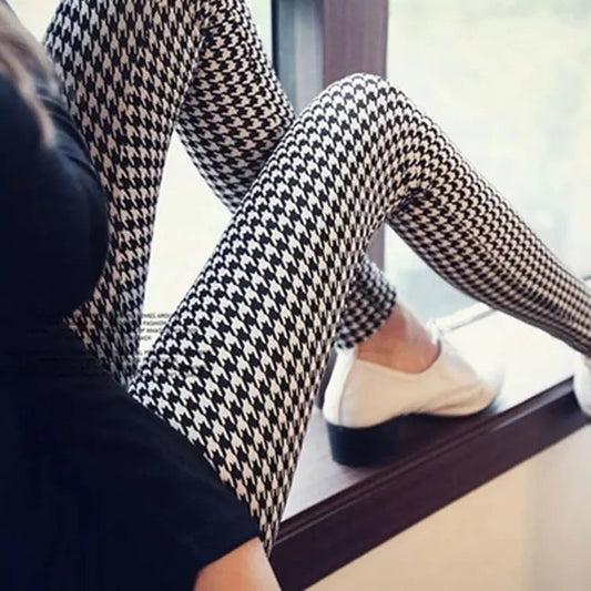 Milk Silk Houndstooth Leggings Kia Day Design
