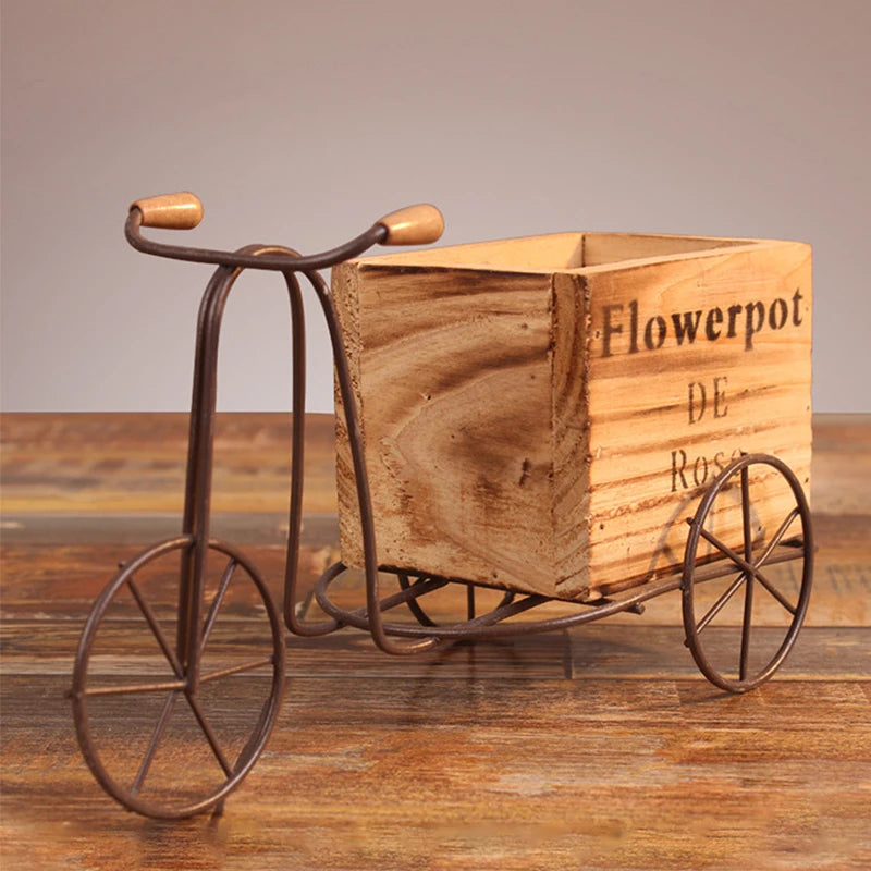 Wooden Bicycle-Shaped Flower Pot Kia Day Design