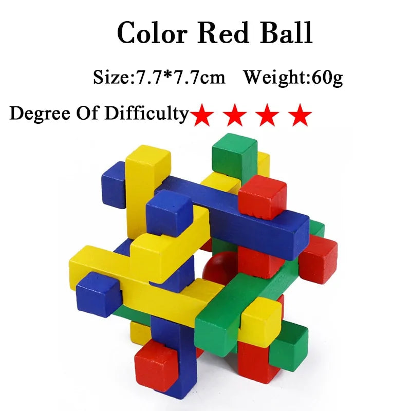 3D Wooden Brain Teaser Game - Kia Day Design