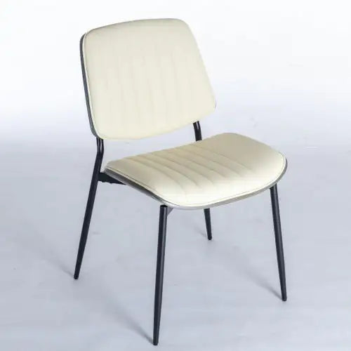 Dining Chairs Set Of 2 Mid Century Modern Retro Faux Leather Chair With Walnut Bentwood Back Upholstered Seat Metal Legs Adjustable Foot For Kitchen Dining Room Chairs - Kia Day Design