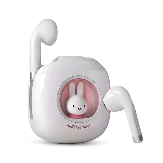 MIPOW x Miffy 2025 New TD17 Bluetooth Wireless Earbuds Cute Wired Ear Buds Headphones IPX5 Waterproof (Pink) Kia Day Design