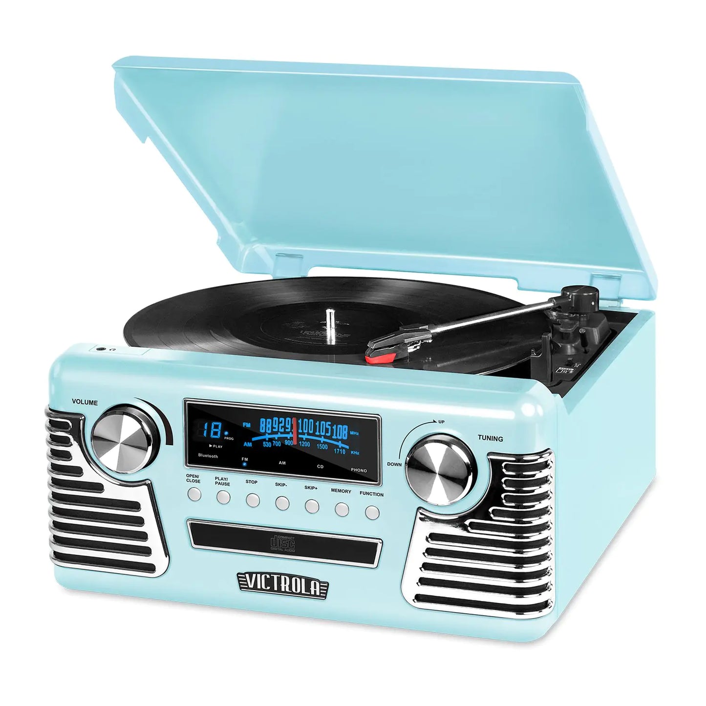 Victrola 50s Retro Bluetooth Record Player and Multimedia Center with Built-in Speakers AM/FM Radio - Kia Day Design