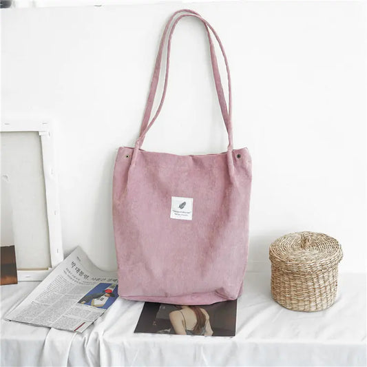 Corduroy Canvas Tote Bag - Kia Day Design