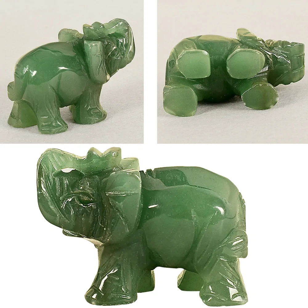 Jade Stone Craving Elephant Feng Shui Statue Kia Day Design
