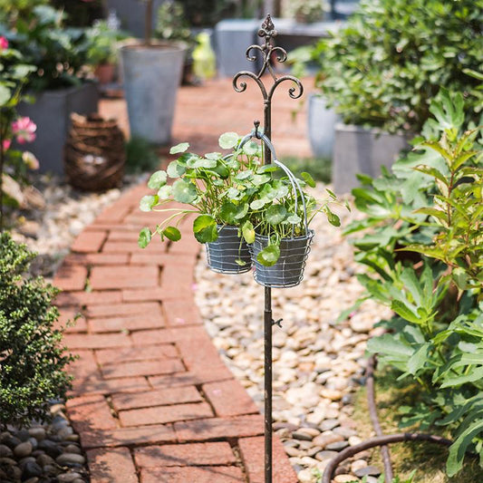 Metal Hanging Plant Stand with Hook Adjustable Height - - Accents > Plant Stands