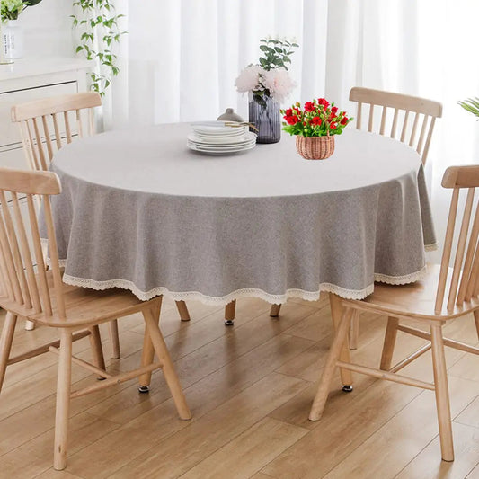 60 Inch Grey Tablecloth Round - Kia Day Design