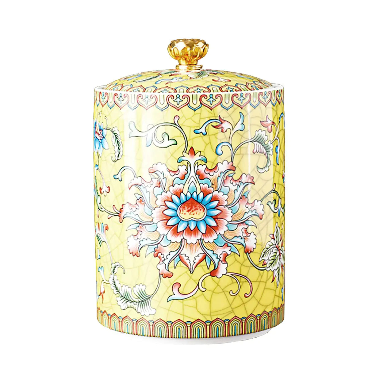 Bicuzat Enamel Ceramic Tea Caddy Tea Canister Tea Storage Container Tins Jar with Airtight Lid Water-proof Tank for Tea Coffee Herb Sugar Spice Nuts Kia Day Design