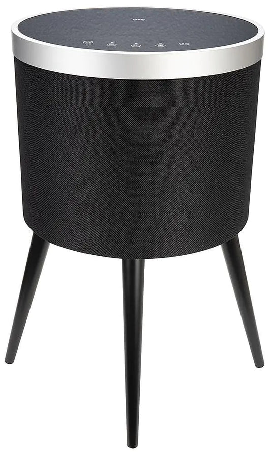 Black Tempered Glass Smart Sound Charging Bluetooth Speaker Coffee End Table with TWS - n a - table