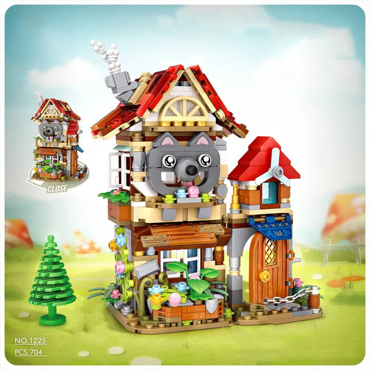 Mini Street View Bee Shop Building Blocks Toy Kia Day Design