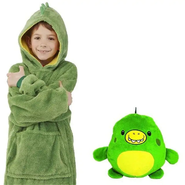 Fleece Wearable Blanket with Sleeves Big Pocket - Kia Day Design