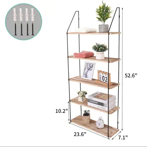 Wall Mounted Floating Shelves with Metal Brackets - - Shelf