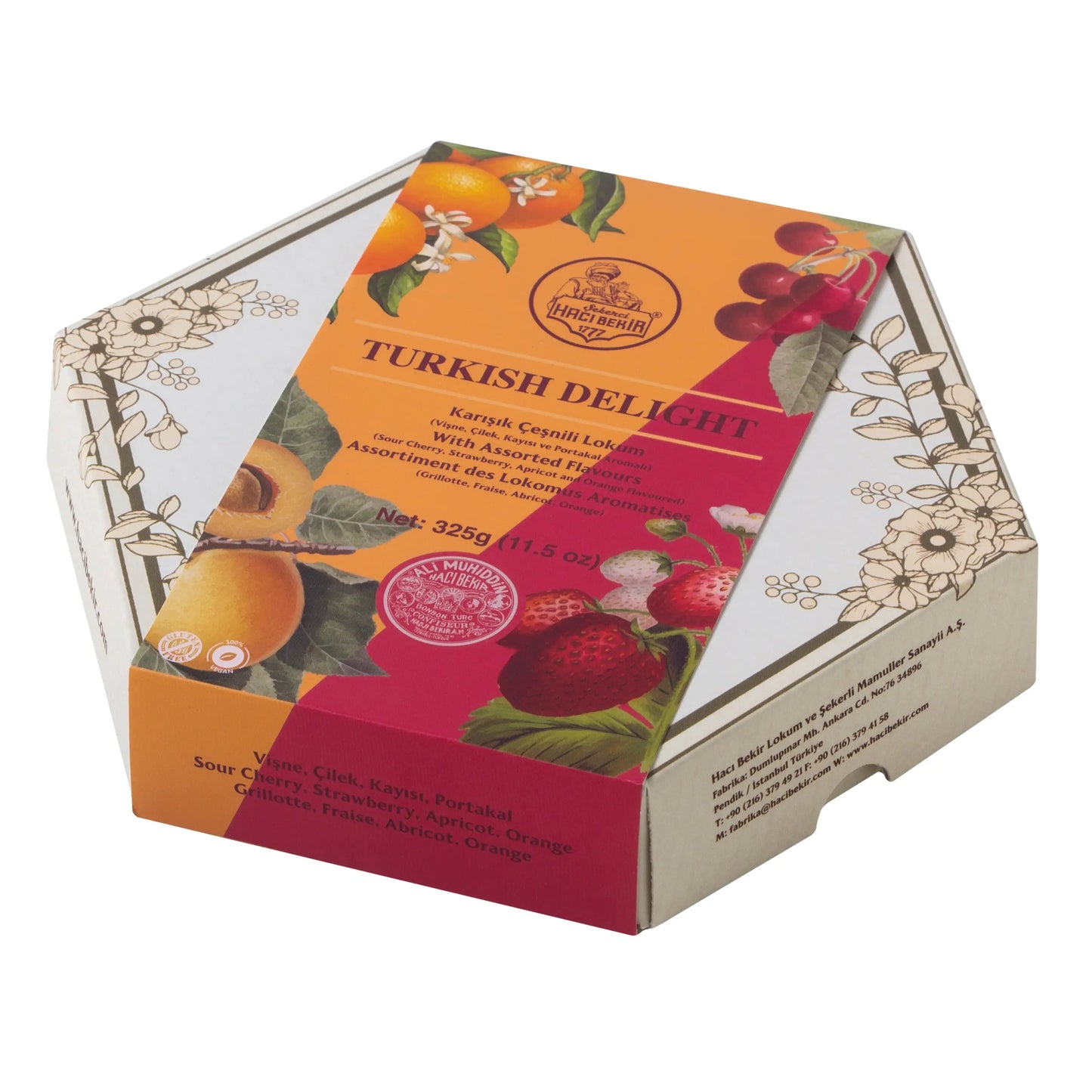 Hacı Bekir Turkish Delight Fruit Flavoured Assorted, 325 g Kia Day Design