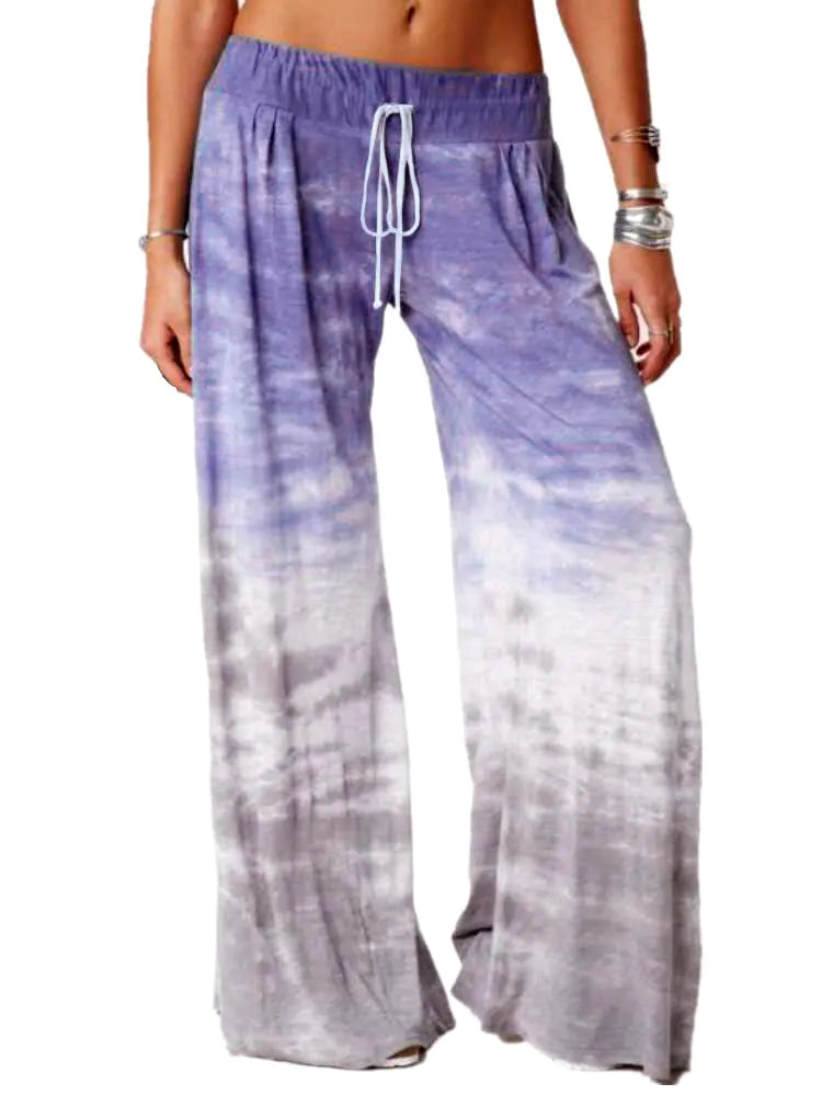 Gradient Printed Yoga Wide Leg Pants for Women - Kia Day Design