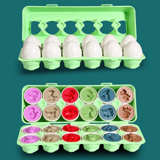 Matching Montessori Sensory Eggs Dinosaur 12 Pieces