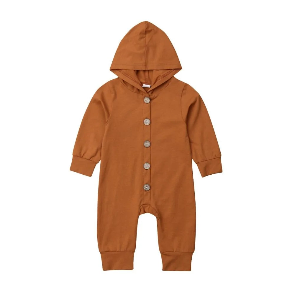 Baby Toddler Hooded Romper Brown 18 Months Old