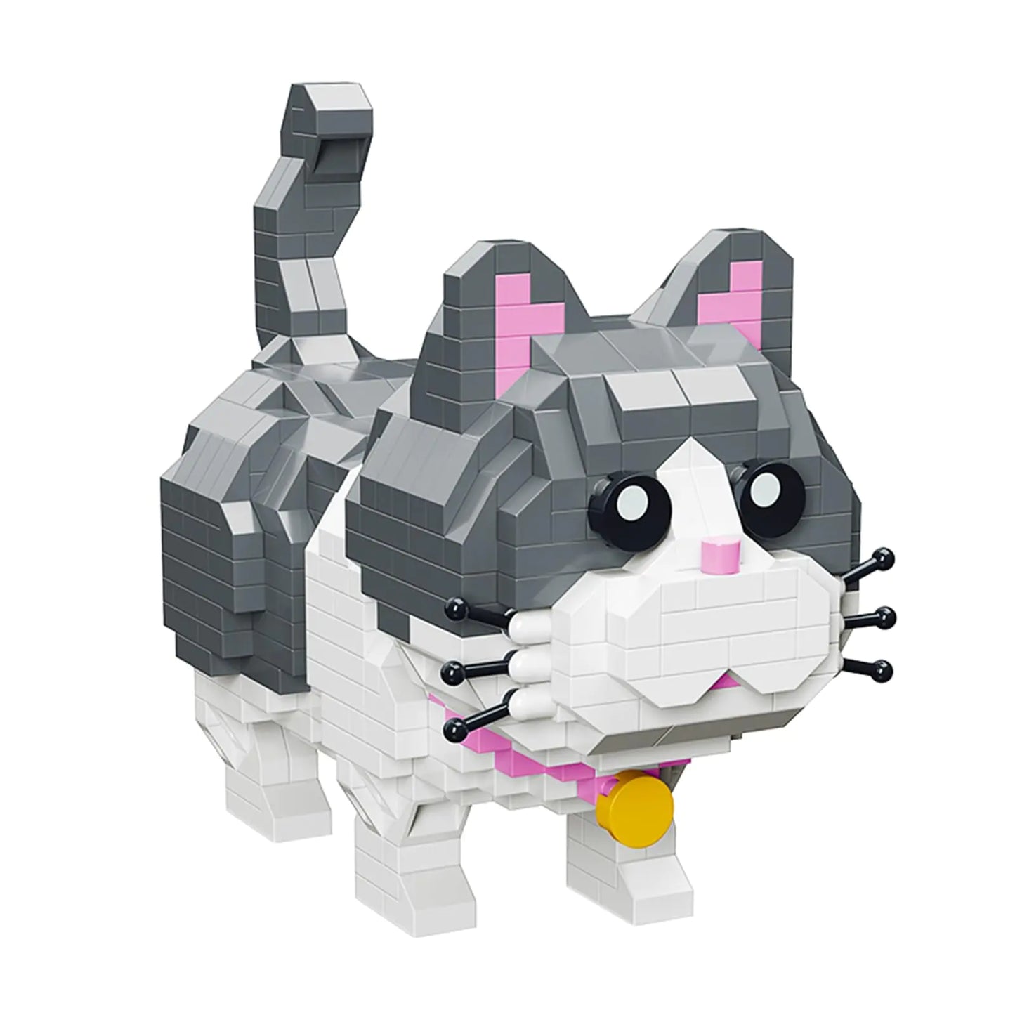 Micro Gray Cat Building Block Set - Kia Day Design