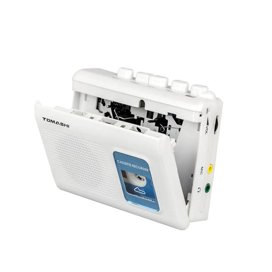 White Portable Cassette Player Tape Recorder Walkman with Built-in Speaker - Kia Day Design