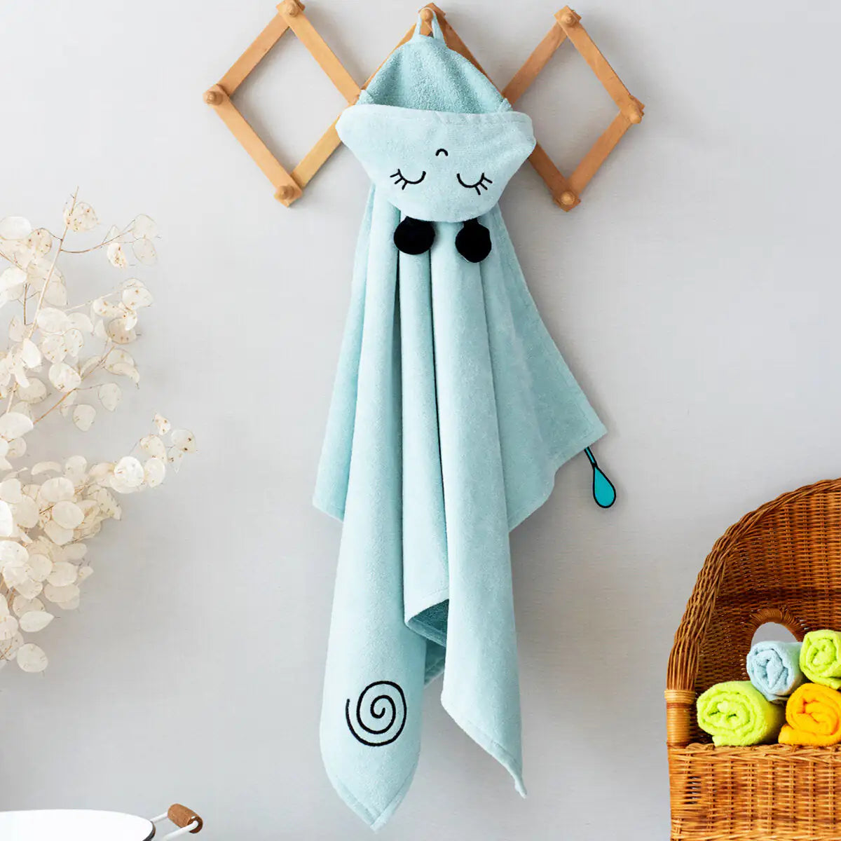 Milk&Moo Sangaloz Velvet Hooded Baby Towel Kia Day Design