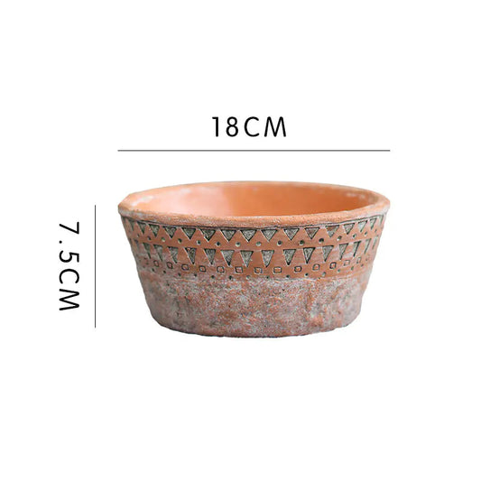 Vintage Red Clay Pot with African Element Design Kia Day Design