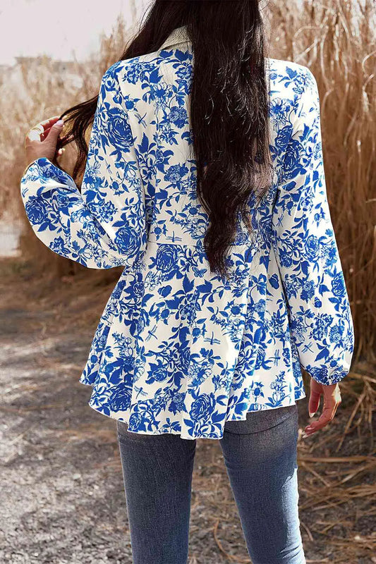 Lagoon Peplum Shirt - - shirt