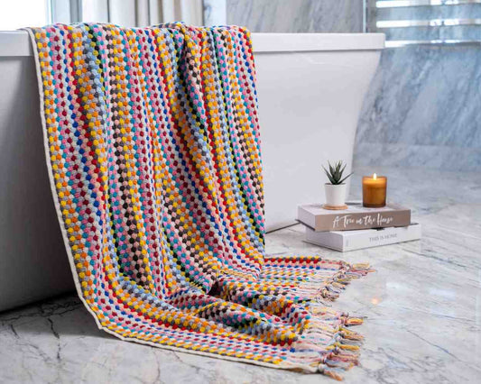 Pom Pom Bath Towel - Rainbow - Bath Towels