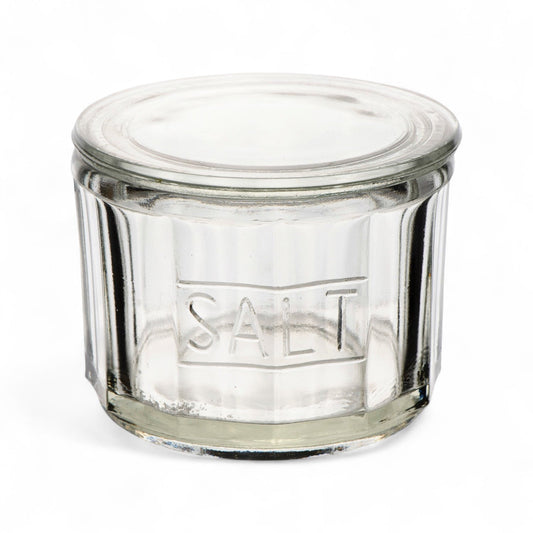 Pressed Glass Clear Salt Cellar - - container