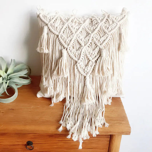 Tassel Cotton Woven Pillow - Kia Day Design