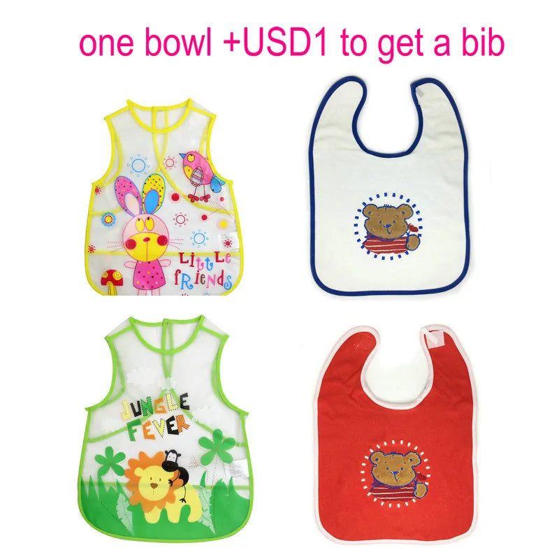 Baby Silicone Feeding Set with Wooden Handle Spoon