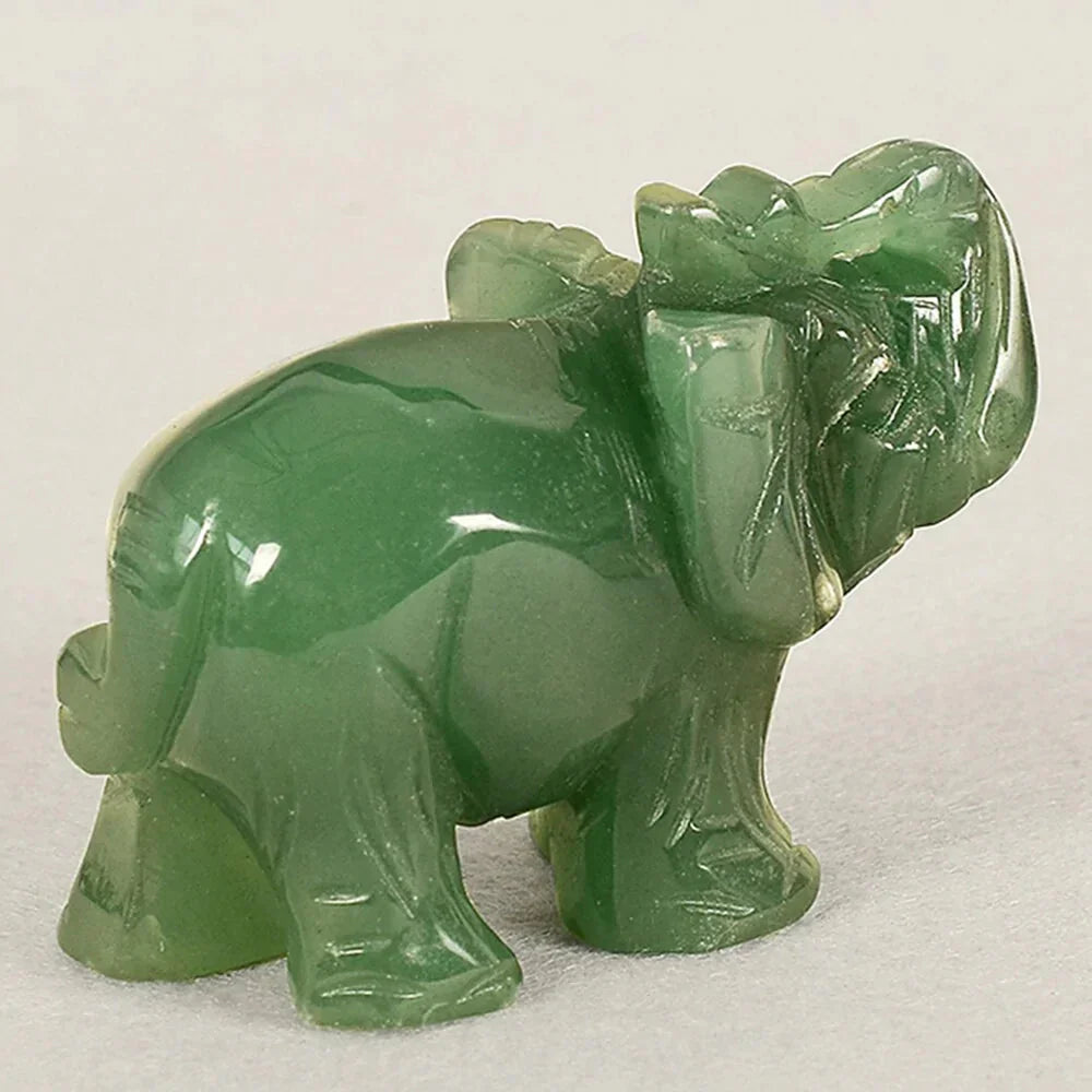 Jade Stone Craving Elephant Feng Shui Statue Kia Day Design