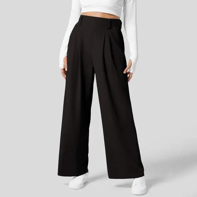 Ladies Solid Wide Leg Pants - Kia Day Design