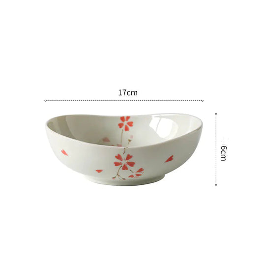 Flower Ceramic Dinnerware - oval bowl - dinnerware