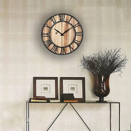 Solid Wood and Iron Wall Clock - Kia Day Design