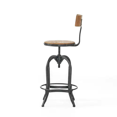 Adjustable Height Wooden Swivel Stools - Kia Day Design