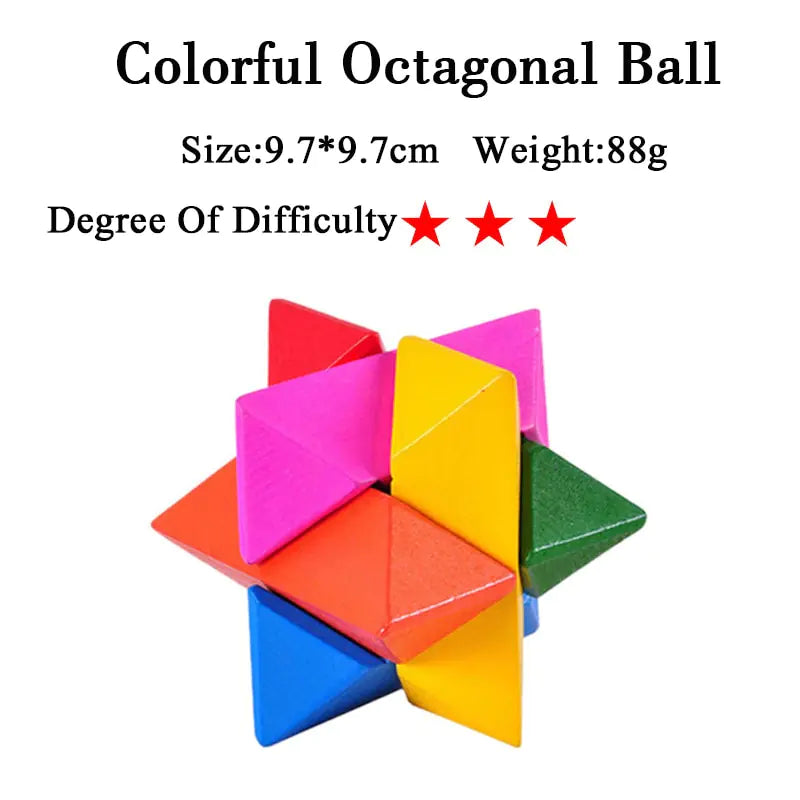 3D Wooden Brain Teaser Game - Kia Day Design