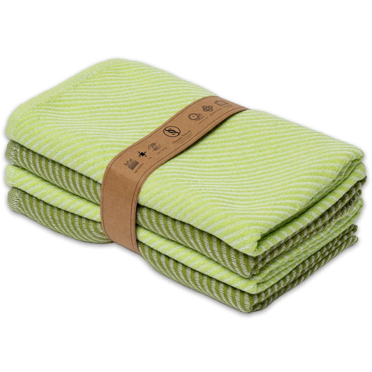Ossano Towels Kitchen Towels - Set of 4 - Absorbent & Versatile as Dish Rags Dishcloths Tea Towels Bar Towels Hand Towels - Large Size (30"x20") Sage and Bright Green - Kia Day Design