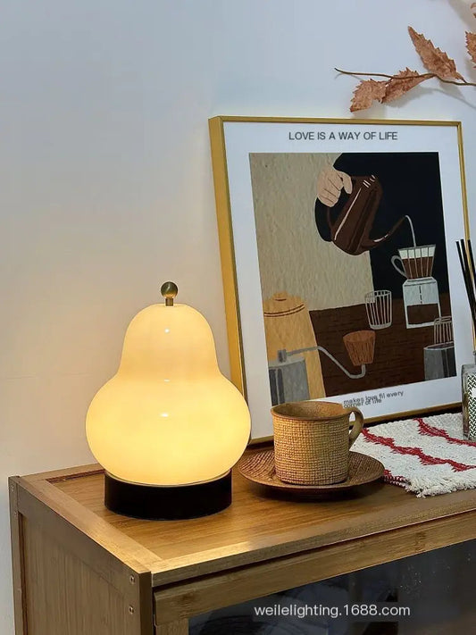 Cream Touch Control Pear Table Lamp - Kia Day Design