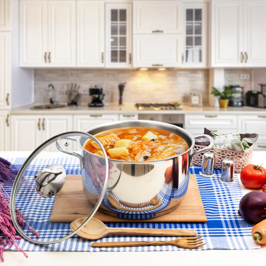 Serenk Modernist Stainless Steel Stock Pot, 24 cm Kia Day Design